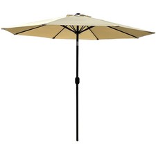 Ombrellone da Giardino Beige con Air Vent e Inclinazione Regolabile a Manovella