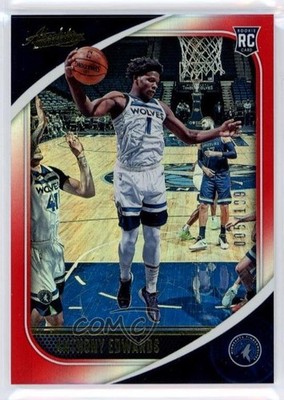 2020-21 Panini Absolute Memorabilia Red /199 Anthony Edwards #59 Rookie RC 1up3