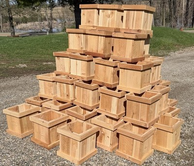 Cedar Planter Box Planter Pot Handcrafted 9.75 x9.75 x10 