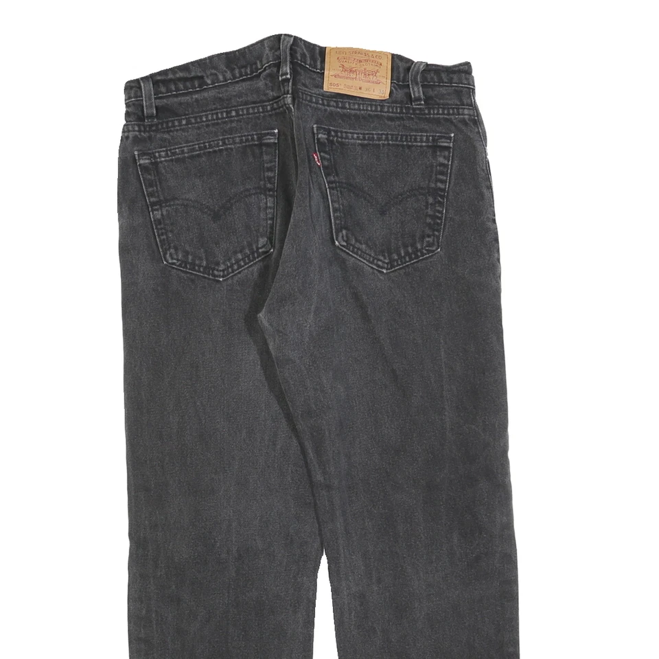 LEVI'S 550 Straight Mens Jeans Black Relaxed Straight Denim Medium W36 L27 - Image 4 of 4