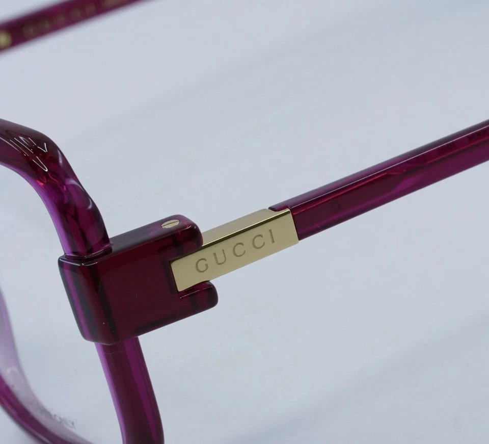 NUEVOS Anteojos GUCCI GG1433O 003 Transparente Ciclamen Oscuro 55mm Foto 2 de 4