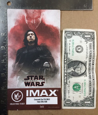 Star Wars The Last Jedi Kylo Ren Snoke Week 2 Regal IMAX Collectible Ticket Ben