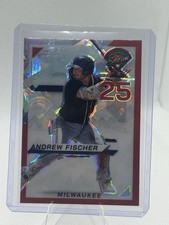 2025 Panini Prospect Edition #114 Andrew Fischer Holo Prospect Ticket - Red Ice