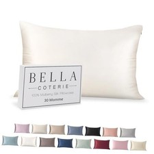 Bella Coterie Luxury Silk Pillowcase for Hair and Skin  30 Momme  King White