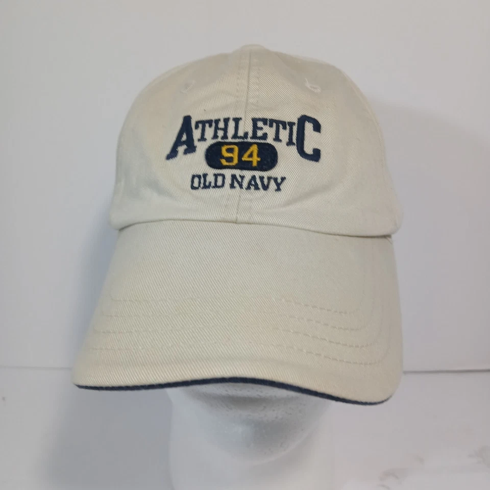 Старый темно-синий Athletic 94 шляпа бежевый вышитый бейсбольная кепка S/M винтажный Y2K стиль - Изображение 2 из 4