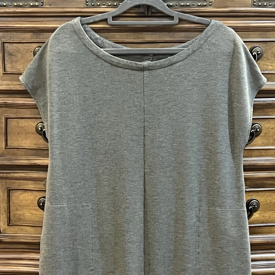 J. Jill Jumpsuit Size Small Petite Jersey Knit Gray Wide Leg Capri Minimalist - Image 2 of 4