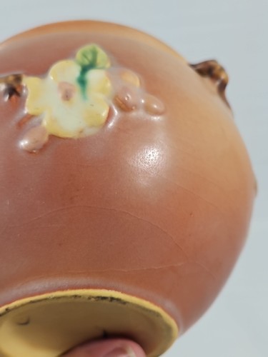 Roseville Pink Apple Blossom Jardiniere Vase Planter #300-4 Vintage - Picture 17 of 19