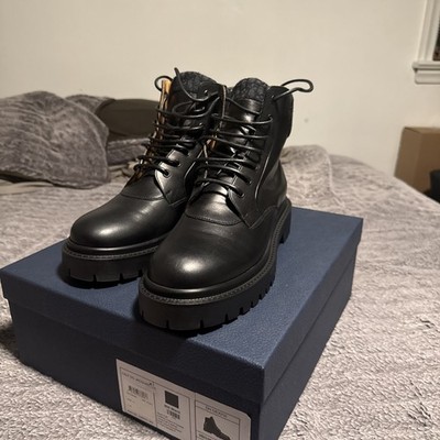 Dior Explorer III Ankle Boots Men Size 43 US 10 Black Leather Shoes