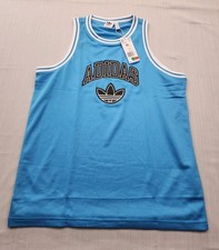 New Adidas Originals Jersey Boys Youth Size XL Retro Vibe Mesh Tank Sky Blue