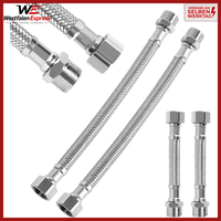 Flexschlauch 3/8 Zoll Edelstahl 4 StüCk Panzerschlauch 10-20Cm FüR Wasserhahn