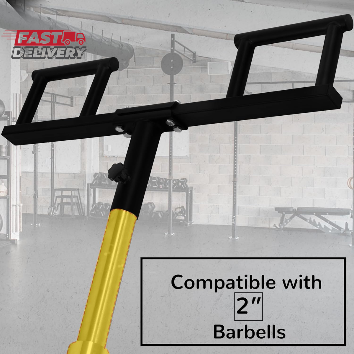 Kipika Wandmontage Landmine Attachment - Compatibel met 1 Standaard & 2 Olympische Bars - Heavy-Duty Draaibaar T-Bar Rij Platform voor Verbeterde Thuis Gym Trainingen