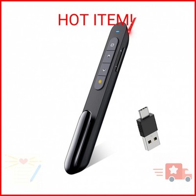 DinoFire USB Type C Wireless Presenter Remote Presentation Clicker,Volume Contro