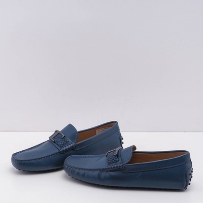Tod's Herren Blau Halbschuhe T Piatta Treccia Pell Gommini 122 Größe 41 EU 8,5 US 7 UK