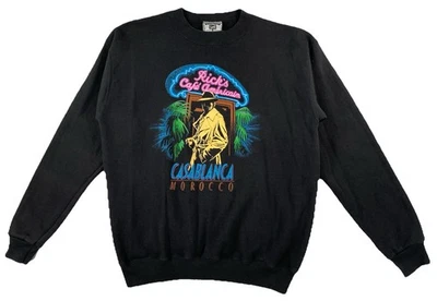 Sudadera De Colección Casablanca Marruecos Rick's Café Americain Adulto Grande Negra - Imagen 1 de 4