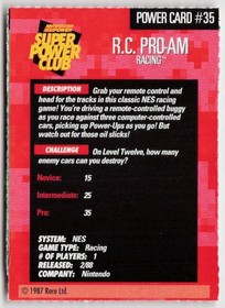 Nintendo Power Power Card 35 R C Pro-Am Racing 1988 NES Super Power Club