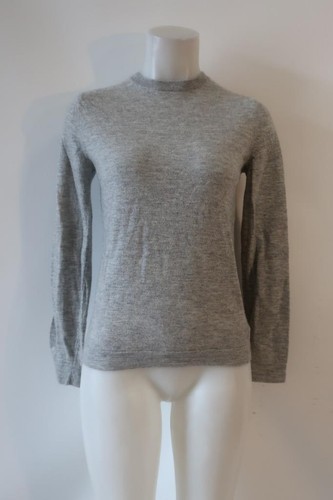 Womens Theory Lievos Crew Gray Pure Cashmere Pullover Sweater S