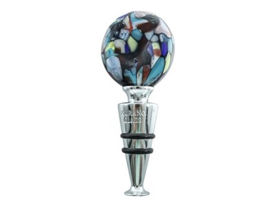 Murano Flaschenverschluss Glas Schwarz Pink Multi Prosecco Venedig Geschenkbox
