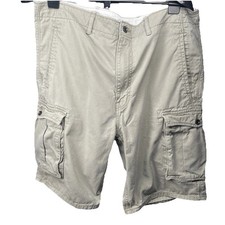 Levi Strauss Cargo Shorts Mens Khaki Tan Utility Pockets Casual Size 36