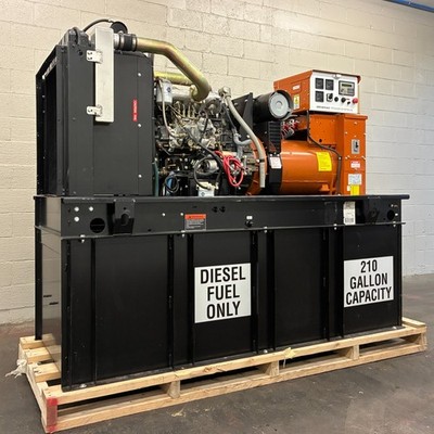 60KW Generac Diesel Standby Generator, 514hrs, 120/240v 1P, w/tank, WE SHIP!