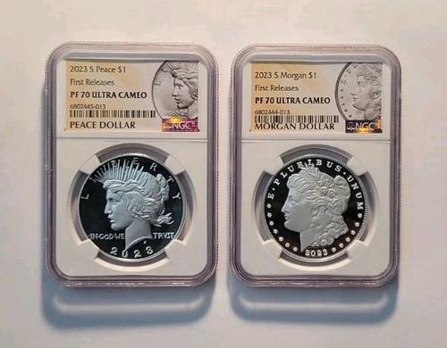 2023 S NGC PF 70 Ultra Cameo Morgan & Peace Proof Silver Dollars  Early Releases
