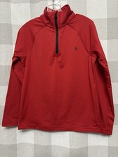 Polo Ralph Lauren Performance 1/4 Zip Pullover Youth Size 6 Long Sleeve Red