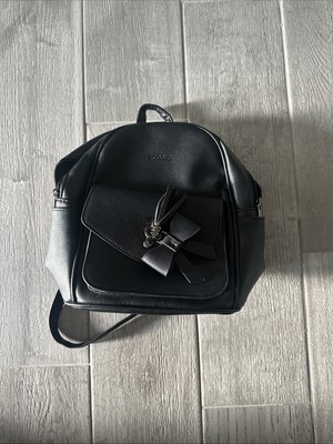 ECOSUSI Black Leather Zip Backpack Women's 
