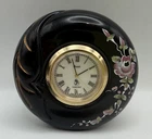 Rare Fenton Glass Black Copper Rose Clock Signed B. Cumberledge
