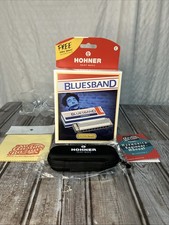 New Sealed HOHNER 1501BX Blues Band Harmonica Key of C Chrome Plus Accessories