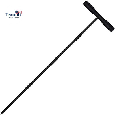 64 Inch Metal Ground Soil Probe Rod - Adjustable Soil Sample Probe - T-Handle Se