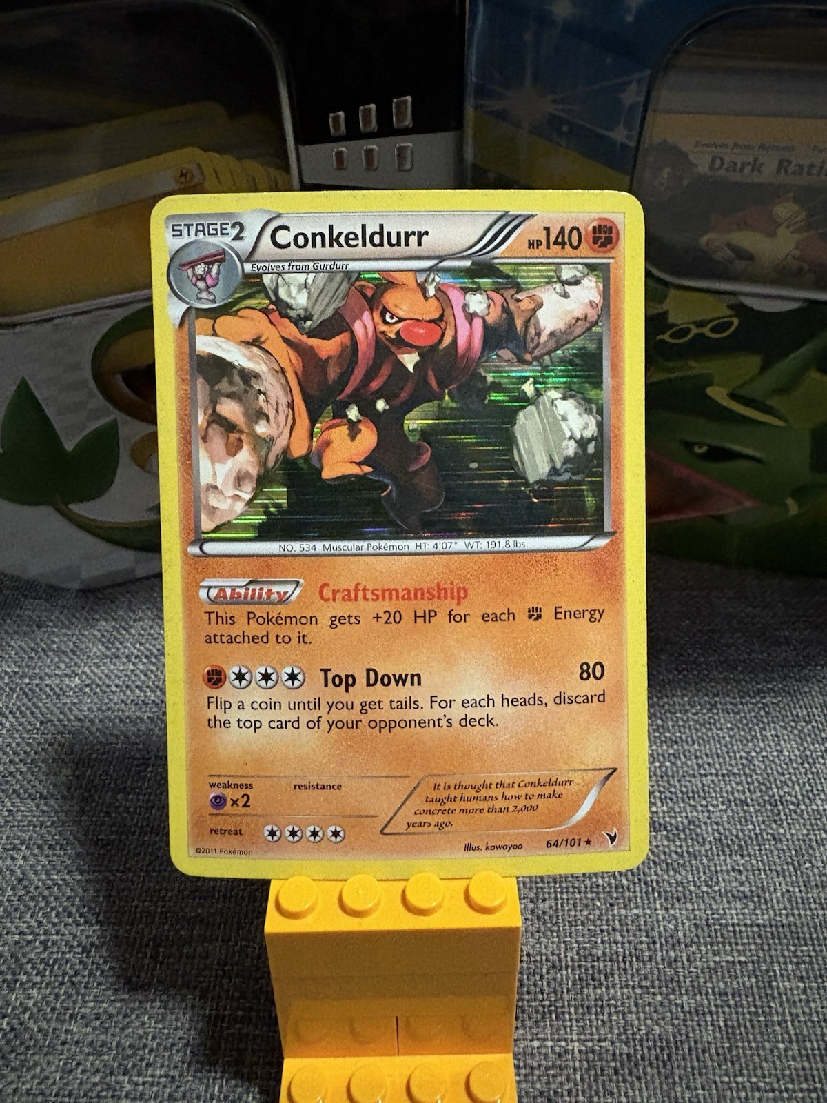 Conkeldurr - Noble Victories - 64/101 - Rare Holo - Pokemon - Vintage 2011