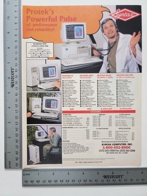 Proteks Powerful Pulse Vintage Syntax Computer 1980S Print Advertisement