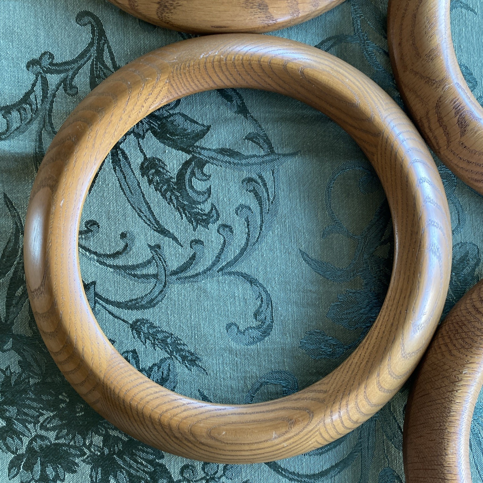 7 Vintage Bard's #782 Oak Wood  Round Plate Frames 10"