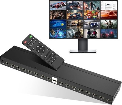 MT-VIKI 4K HDMI Multi-Viewer 16x1 w/IR Remote, 4K@30Hz HDMI Switcher 16 in 1 out