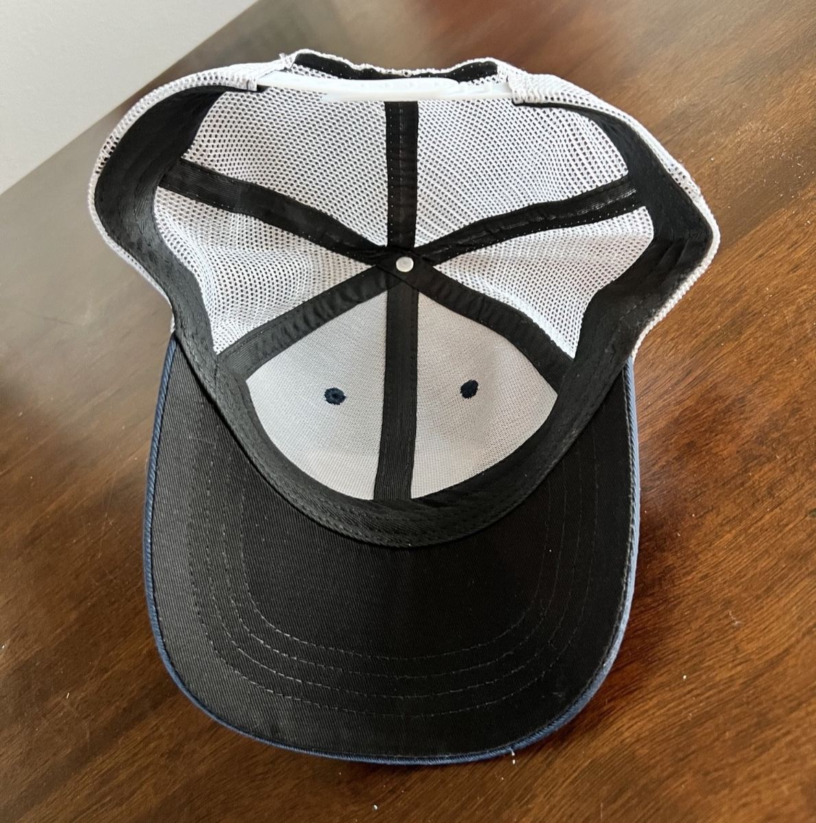 Peterbilt Navy Blue with White Mesh Trucker Hat with Adjustable