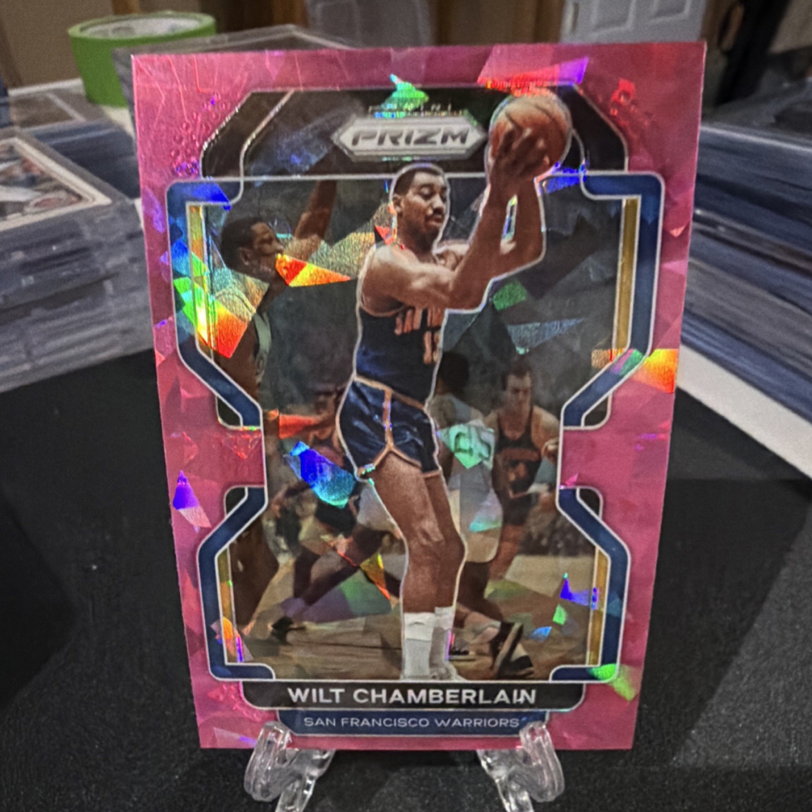 Panini 2021-22 Prizm Wilt Chamberlain #260 Warriors Pink Ice Prizm Card