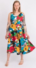 EMILY & FINN MARGOT MIDI DRESS - Dress in a Brushstroke Abstract print. Sz.S
