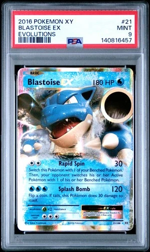 2016 POKEMON XY EVOLUTIONS #21 BLASTOISE EX PSA 9