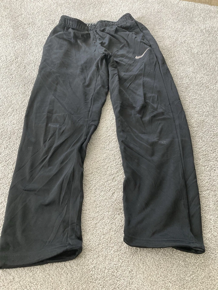 Nike Therma-Fit Trackpants Sports Size S Black Vintage Full Stitch Logo - Bild 1 von 4