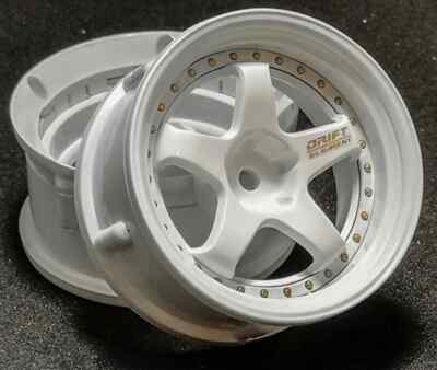 DS Racing 1/10 5 SPOKE RIMS Adjustable Offset WHITE / WHITE-2PCS #DE-004