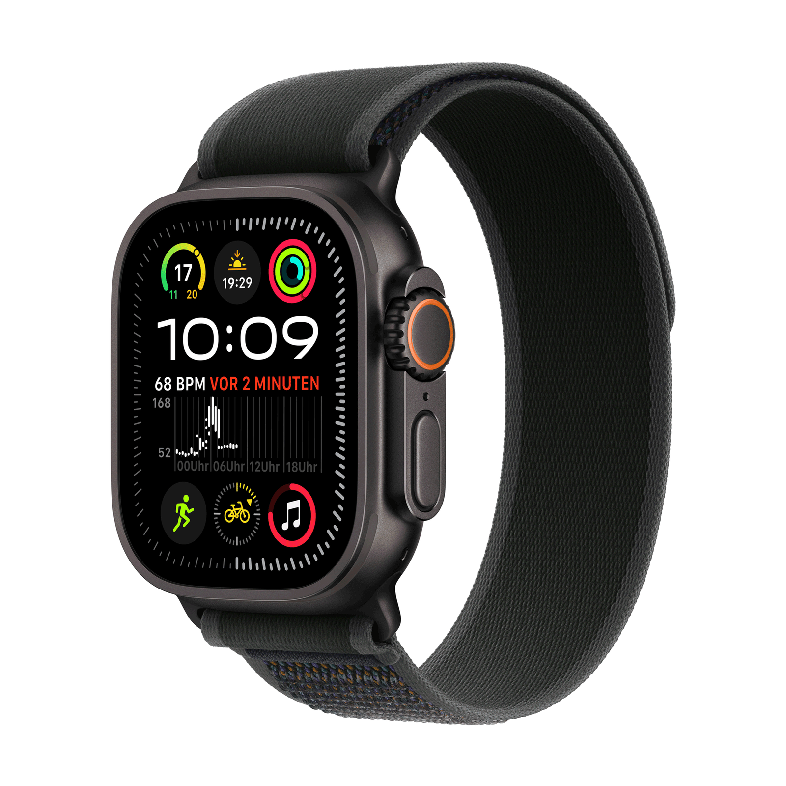 Apple Watch Ultra 2 GPS + Cellular 49mm Black Titanium Case mit Black Trail Band