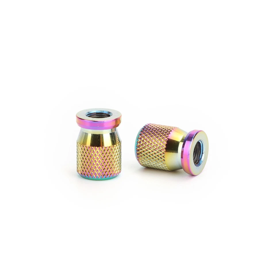 2pcs CNC Burnt Titan-color Motorcycle Tire Valve Cap Cover Wheel Decoration US - Image 4 of 4