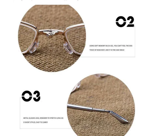 Fashionable Metal Reading Glasses Antenna Telescopic Foldable Small Lighter Box - Picture 8 of 13