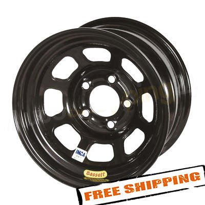 Bassett 47SN2 14x7 in 5x100 mm 8 Spoke D-Hole Lightweight Black Steel Wheel