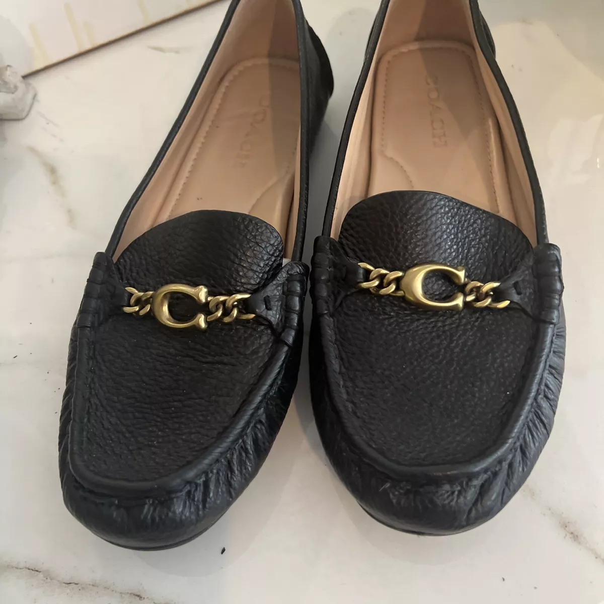 Coach leather loafers womens sale