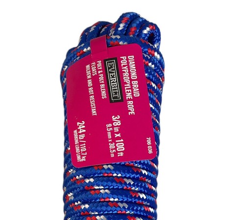 Everbilt Diamond Braid Polypropylen Rope 3/8 X 100 Ft Mildew Rot ...