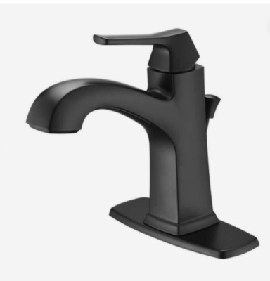Ultra Faucets Bathroom Lavatory Faucet Rust Resist With Drain 4'' Matte Black