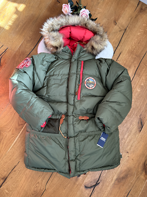 Polo RALPH LAUREN Reversible Expedition Parka Down Jacket Green