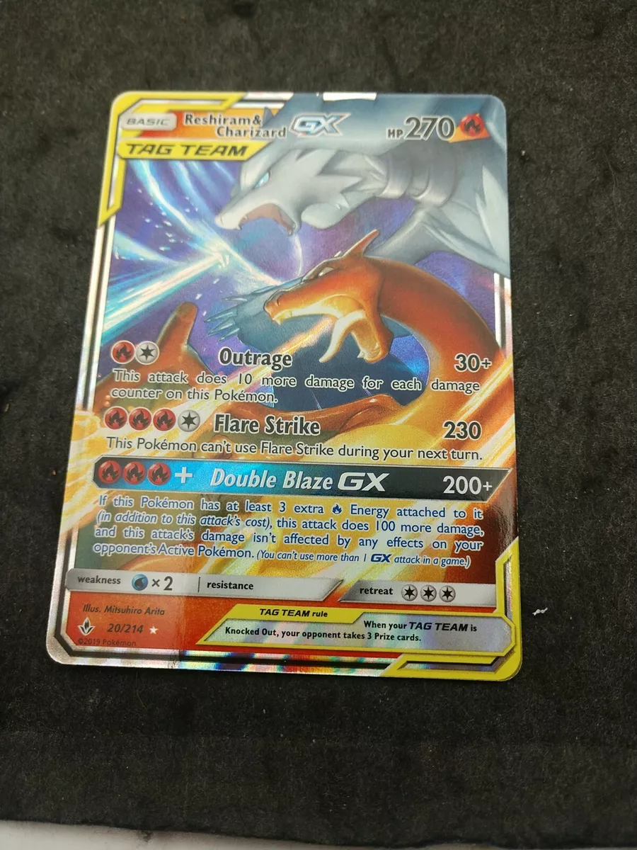 Reshiram Charizard GX 20/214 Tag Team Pokemon Unbroken