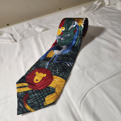 World Wildlife Fund Multicolor Mens 100% Silk Tie Size 59x4 Inches