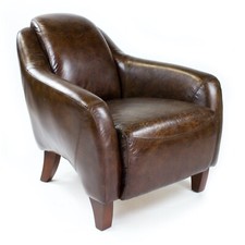 Echtleder Vintage Ledersessel Design Lounge Club Sessel Braun Retro Leder  455